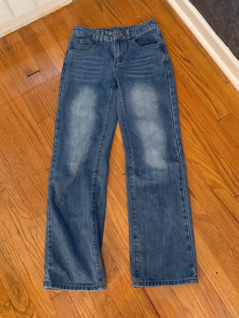 SHEIN Relaxed Straight-Leg Jeans in Blue Wash - XXS